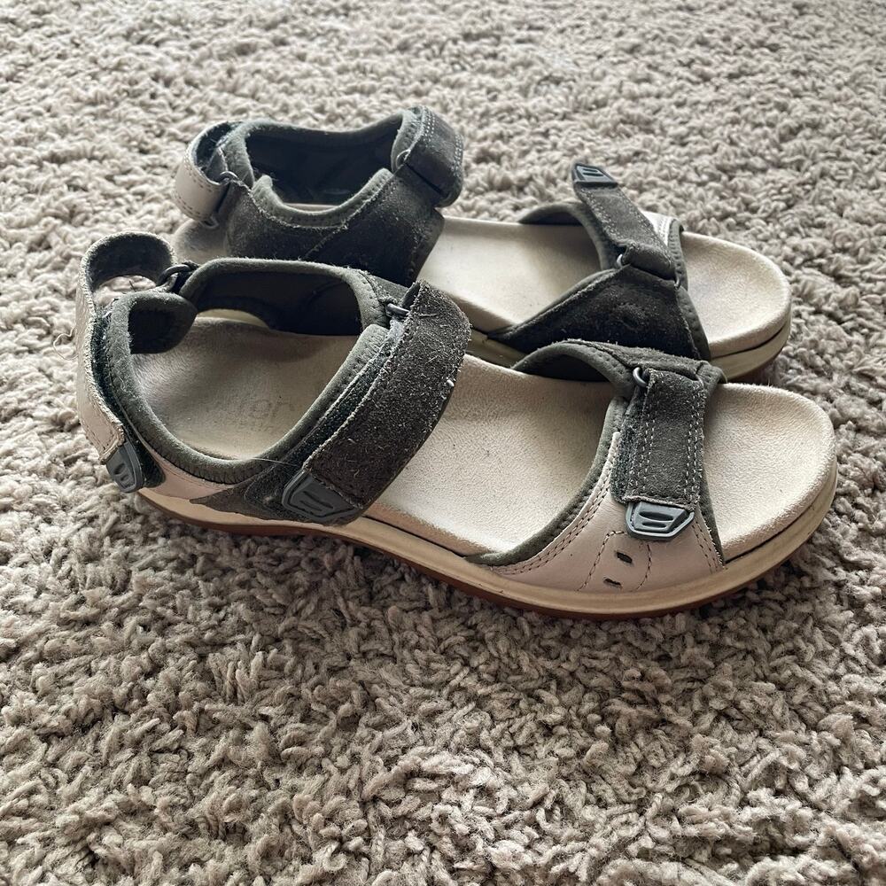 Hotter Walk II Sandals Comfort Leather Gorpcore Outdoor Hiking Green size 7.5